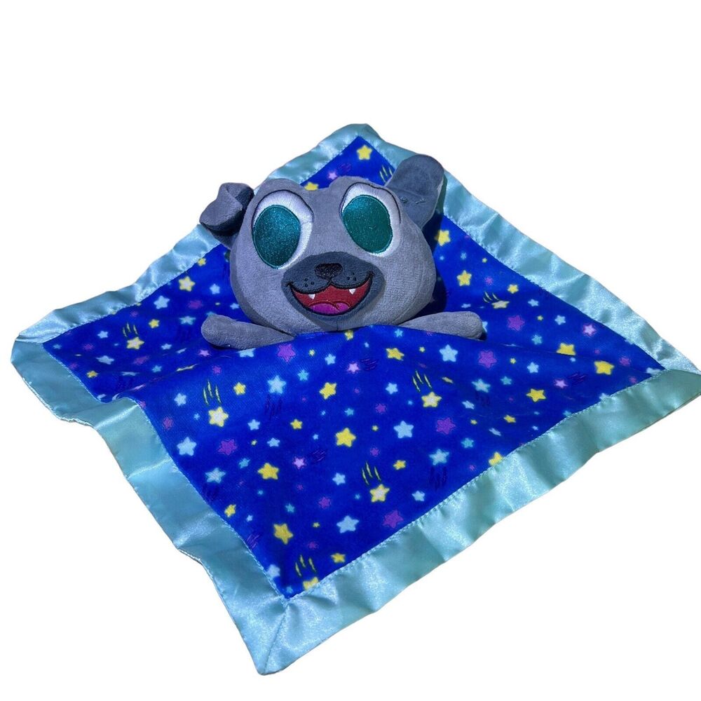 Disney Lovey Plush Security Blanket “Bingo” Pug Puppy Dog Pals Rattle Silk Back